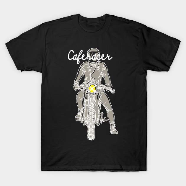 Caferacer (Dark Color) T-Shirt by quilimo